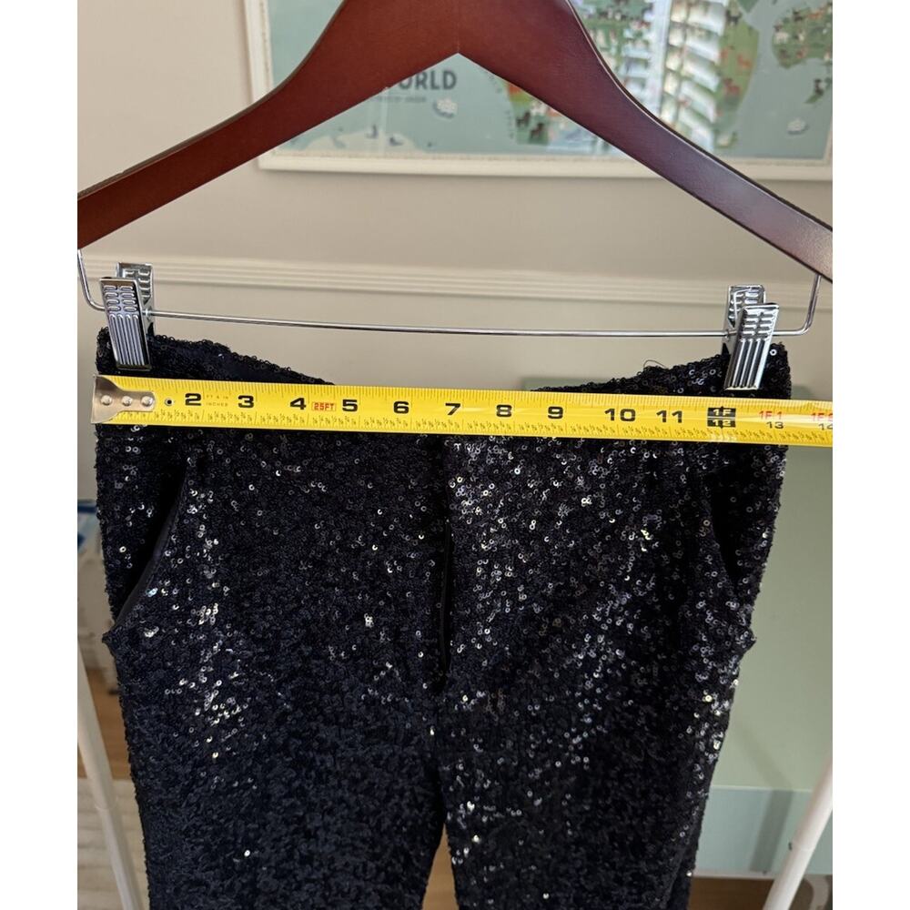 VTG Alice + Olivia Iconic Low Rise Black Sequined Pants Sz 2 Y2K‎ Black Tie - Picture 6 of 6